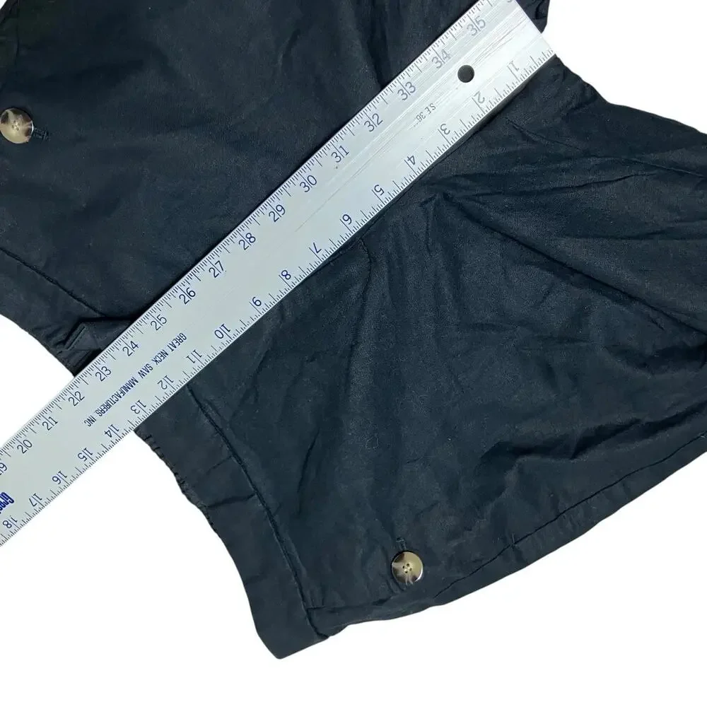 J Crew Pants 12 Black Linen Blend CroppedSailor Ankle‎ Elastic Waist BO902